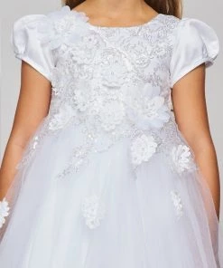 Girls 3D Floral Short Sleeve Dress By Cinderella Couture 2014