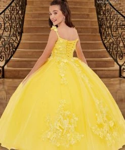 Mary's Bridal Mini Quince Collection Flower Girl Dresses Girls 3D Floral Tulle Gown By Mary's Bridal MQ4031