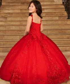 Mary's Bridal Mini Quince Collection Flower Girl Dresses Girls 3D Floral Tulle Gown By Mary's Bridal MQ4031