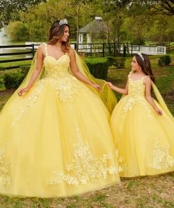 Mary's Bridal Mini Quince Collection Flower Girl Dresses Girls 3D Floral Tulle Gown By Mary's Bridal MQ4031
