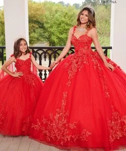 Mary's Bridal Mini Quince Collection Flower Girl Dresses Girls 3D Floral Tulle Gown By Mary's Bridal MQ4031