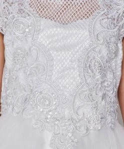 Girls Applique Dress With Short Sleeves By Cinderella Couture 2909