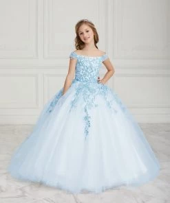 Tiffany Princess By House Of Wu Girls Applique Long Off Shoulder Dress By Tiffany Princess 13610 Kids