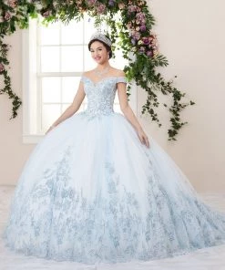 Tiffany Princess By House Of Wu Girls Applique Long Off Shoulder Dress By Tiffany Princess 13610 Kids