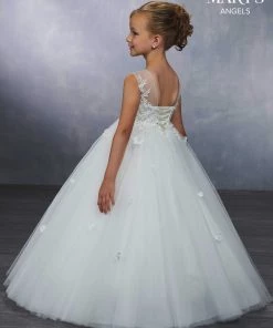 Mary's Bridal Angels Collection Flower Girl Dresses Girls Applique Long Sleeveless Dress By Mary's Bridal MB9043