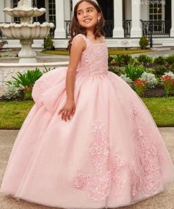 Mary's Bridal Mini Quince Collection Girls Applique Sleeveless Gown By Mary's Bridal MQ4036 Flower Girl Dresses