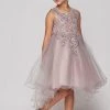 Girls Beaded High Low Tulle Dress By Cinderella Couture 9086 Flower Girl Dresses