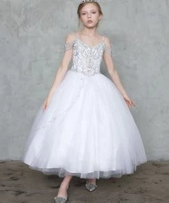 Calla Collection Girls Beaded Long Cold Shoulder Dress By Calla KY209 Flower Girl Dresses 14 Calla Collection Girls Beaded Long Cold Shoulder Dress By Calla KY209 Flower Girl Dresses