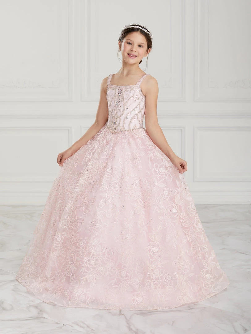 Tiffany Princess By House Of Wu Girls Beaded Long Floral Lace Dress By Tiffany Princess 13616 3 Tiffany Princess By House Of Wu Girls Beaded Long Floral Lace Dress By Tiffany Princess 13616