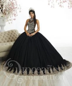 Tiffany Princess By House Of Wu Girls Beaded Long Halter Tulle Dress By Mini Quince 26881MQ