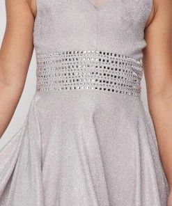Girls Beaded Short Metallic Dress By Cinderella Couture 5070 Kids