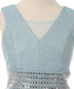 Girls Beaded Short Metallic Dress By Cinderella Couture 5070 Kids