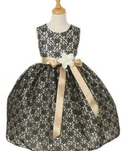 Cinderella Couture Flower Girl Dresses Girls Black Raschel Lace Tea Length Dress With Flower Sash 24 Cinderella Couture Flower Girl Dresses Girls Black Raschel Lace Tea Length Dress With Flower Sash
