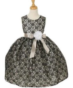 Cinderella Couture Flower Girl Dresses Girls Black Raschel Lace Tea Length Dress With Flower Sash 20 Cinderella Couture Flower Girl Dresses Girls Black Raschel Lace Tea Length Dress With Flower Sash