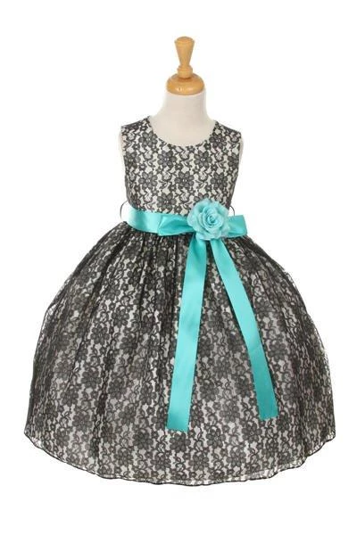 Cinderella Couture Flower Girl Dresses Girls Black Raschel Lace Tea Length Dress With Flower Sash 10 Cinderella Couture Flower Girl Dresses Girls Black Raschel Lace Tea Length Dress With Flower Sash