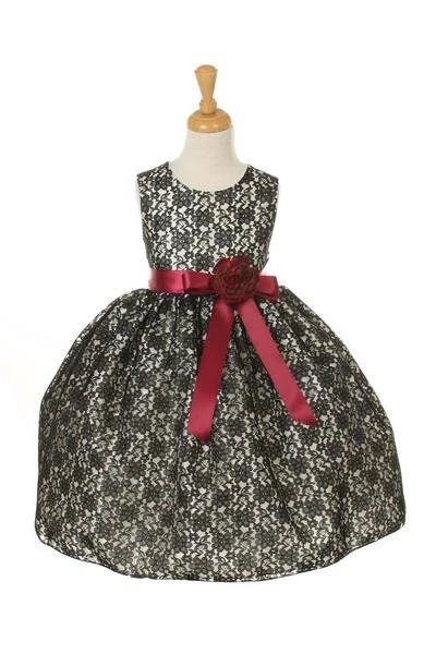 Cinderella Couture Flower Girl Dresses Girls Black Raschel Lace Tea Length Dress With Flower Sash 8 Cinderella Couture Flower Girl Dresses Girls Black Raschel Lace Tea Length Dress With Flower Sash