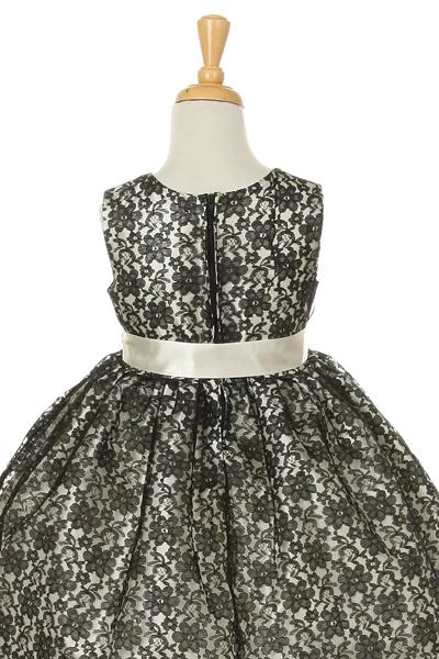 Cinderella Couture Flower Girl Dresses Girls Black Raschel Lace Tea Length Dress With Flower Sash 6 Cinderella Couture Flower Girl Dresses Girls Black Raschel Lace Tea Length Dress With Flower Sash