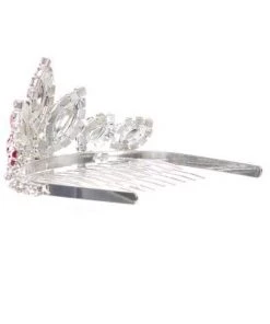 Cinderella Couture Girls Black Stone Mini Silver Tiara With Comb Kids