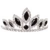 Cinderella Couture Girls Black Stone Mini Silver Tiara With Comb Kids