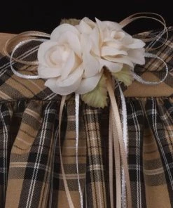 Girls Checkered Dress With Velvet Long Sleeves By Cinderella Couture ME250