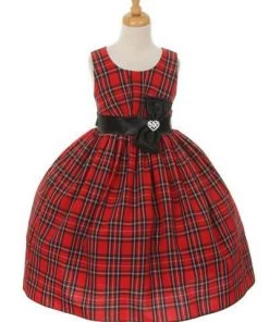 Girls Checkered Plaid Dress With Sash By Cinderella Couture 1168 Kids