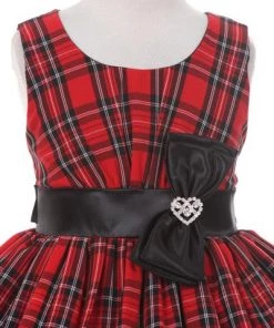 Girls Checkered Plaid Dress With Sash By Cinderella Couture 1168 Kids