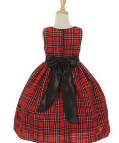 Girls Checkered Plaid Dress With Sash By Cinderella Couture 1168 Kids