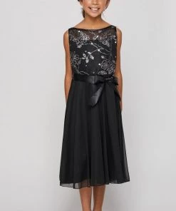 Girls Chiffon Dress With Glitter Print Top By Cinderella Couture 1218