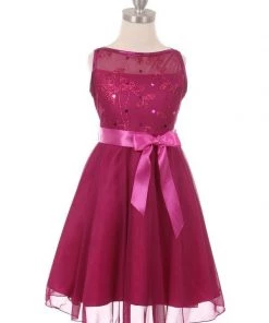 Girls Chiffon Dress With Glitter Print Top By Cinderella Couture 1218