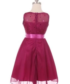 Girls Chiffon Dress With Glitter Print Top By Cinderella Couture 1218