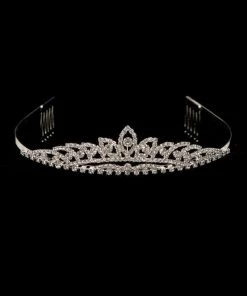 Cinderella Couture Girls Clear Rhinestone Silver Tiara With Comb