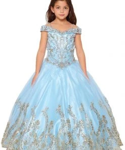 Kids Girls Cold Shoulder Ball Gown By Cinderella Couture 8017