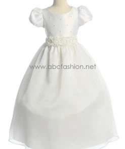 ABC Fashion First Communion Dresses Girls Communion Dress With Floral Decors