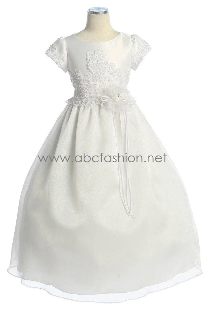 ABC Fashion Girls Communion Dress With Floral Embroidered Bodice First Communion Dresses 4 ABC Fashion Girls Communion Dress With Floral Embroidered Bodice First Communion Dresses