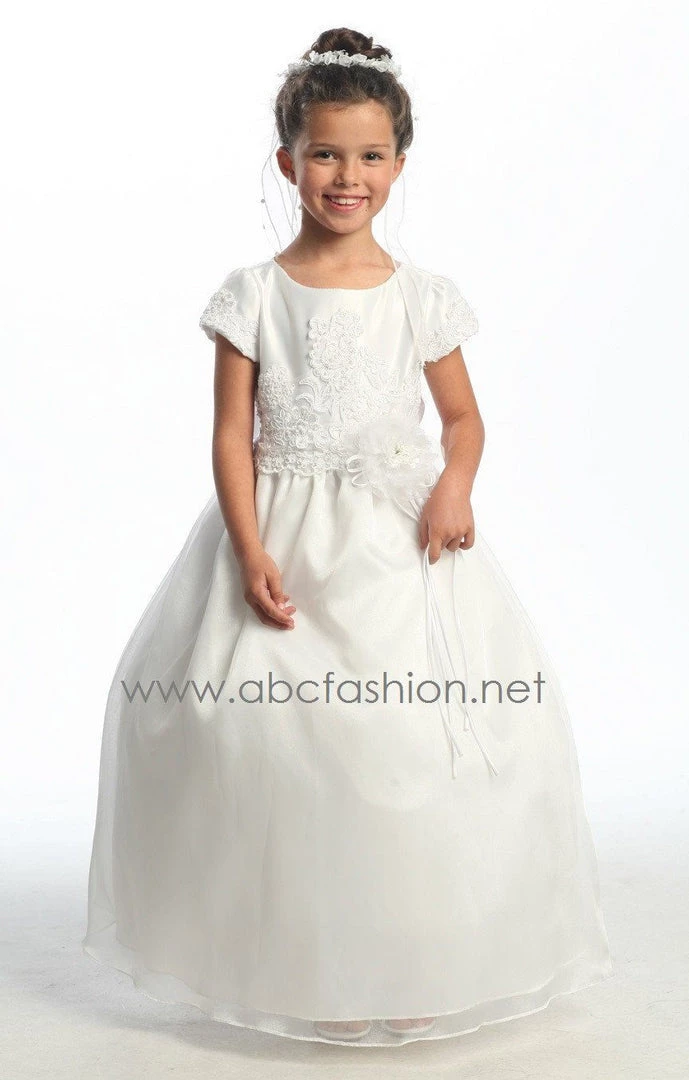 ABC Fashion Girls Communion Dress With Floral Embroidered Bodice First Communion Dresses 3 ABC Fashion Girls Communion Dress With Floral Embroidered Bodice First Communion Dresses