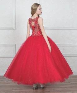 Calla Collection Flower Girl Dresses Girls Beaded Illusion Glitter Ball Gown By Calla KY205 42 Calla Collection Flower Girl Dresses Girls Beaded Illusion Glitter Ball Gown By Calla KY205