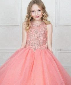 Calla Collection Flower Girl Dresses Girls Beaded Illusion Glitter Ball Gown By Calla KY205 39 Calla Collection Flower Girl Dresses Girls Beaded Illusion Glitter Ball Gown By Calla KY205