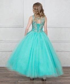 Calla Collection Flower Girl Dresses Girls Beaded Illusion Glitter Ball Gown By Calla KY205 30 Calla Collection Flower Girl Dresses Girls Beaded Illusion Glitter Ball Gown By Calla KY205