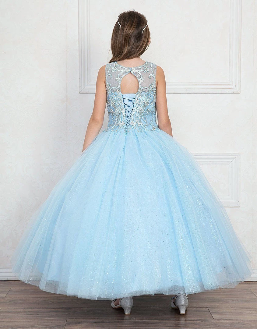 Calla Collection Flower Girl Dresses Girls Beaded Illusion Glitter Ball Gown By Calla KY205 14 Calla Collection Flower Girl Dresses Girls Beaded Illusion Glitter Ball Gown By Calla KY205