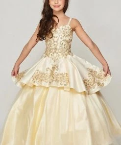 Cinderella Couture Girls Embroidered Ball Gown With Detachable Skirt