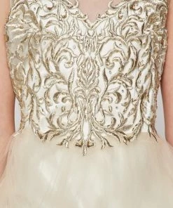 Girls Embroidered Illusion Ball Gown By Cinderella Couture 8004 Kids