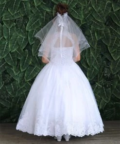 Calla Collection Flower Girl Dresses Girls Embroidered Long High Neck Dress By Calla KY214