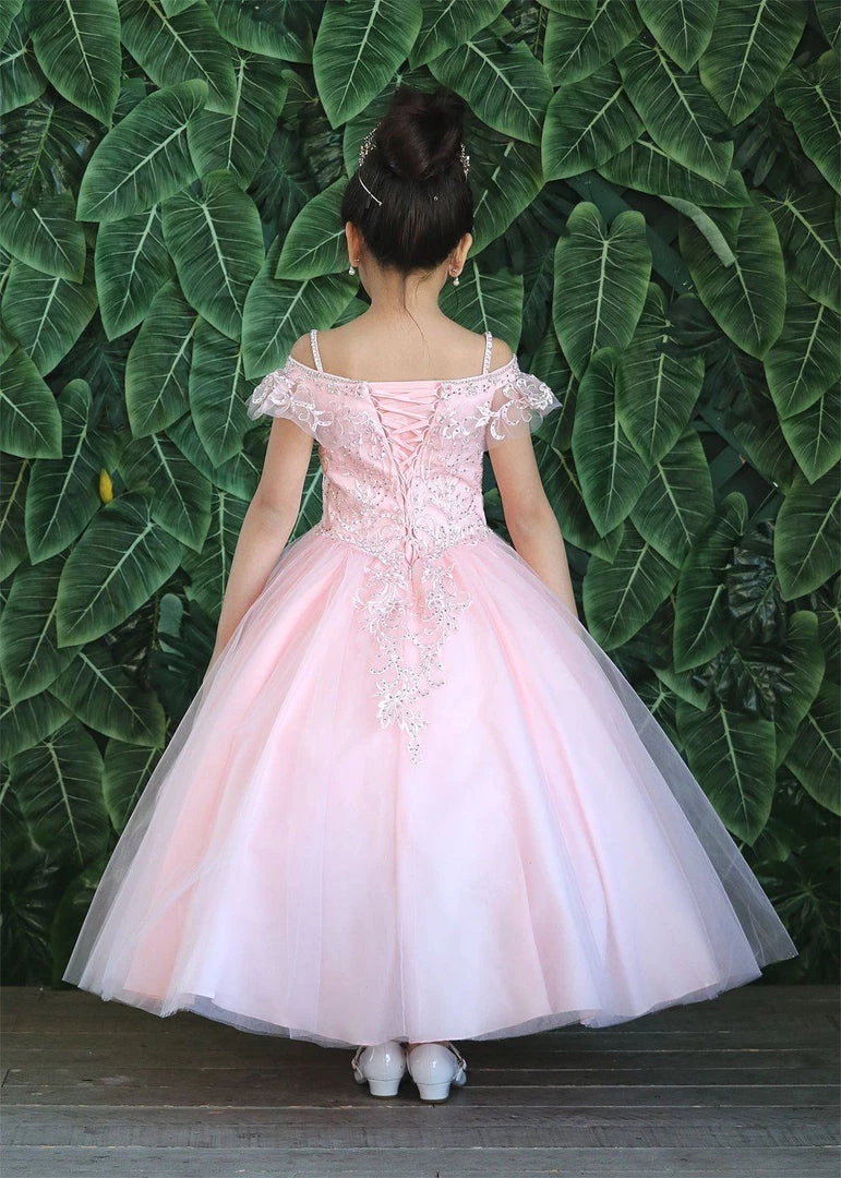 Calla Collection Flower Girl Dresses Girls Long Off Shoulder Tulle Dress By Calla KY216 20 Calla Collection Flower Girl Dresses Girls Long Off Shoulder Tulle Dress By Calla KY216