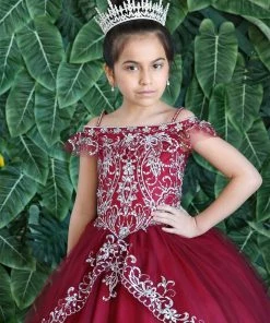 Calla Collection Flower Girl Dresses Girls Long Off Shoulder Tulle Dress By Calla KY216 27 Calla Collection Flower Girl Dresses Girls Long Off Shoulder Tulle Dress By Calla KY216