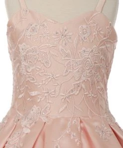 Kids Girls Embroidered Satin Ball Gown By Cinderella Couture 8009