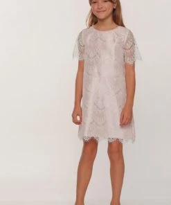 Girls Eyelid Lace Dress With Short Sleeves By Cinderella Couture 9370 Kids