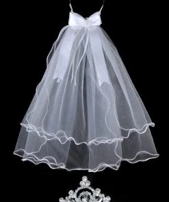 Calla Collection Girls First Communion Veil With Sparkly Tiara