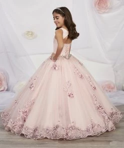 Tiffany Princess By House Of Wu Girls Long Floral Applique Dress By Tiffany Princess 13542 Kids