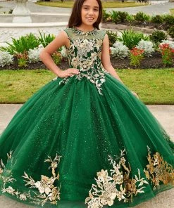 Mary's Bridal Mini Quince Collection Girls Floral Sequin Gown By Mary's Bridal MQ4037