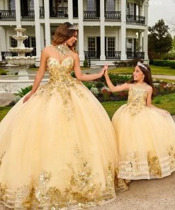 Mary's Bridal Mini Quince Collection Girls Floral Sequin Gown By Mary's Bridal MQ4037